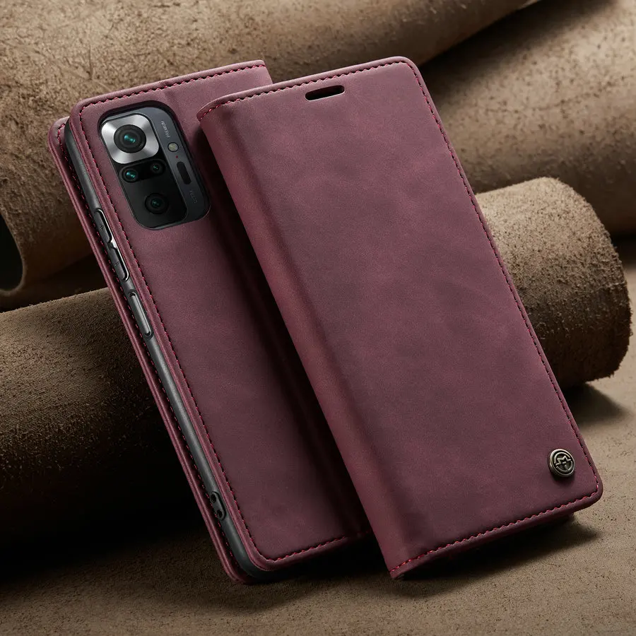 

For Redmi Note 10 Pro Max Cellphone Cover Hot Sell Phone Case for MI Redmi Note 10 s Pro Phone Flip Mobile Cover Kickstand Case, Black brown red blue coffee