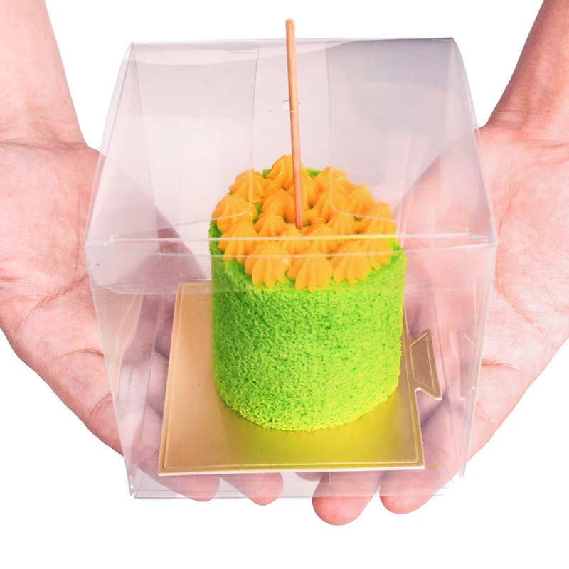 Clear Candy Apple Boxes With Hole 4"x 4"x 4" Transparent Plastic Favor