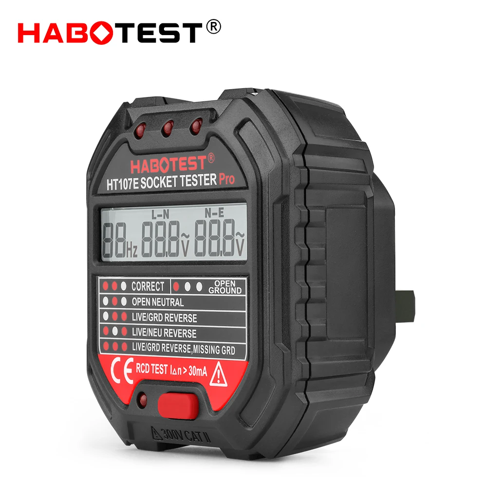 HABOTEST GFCI RCD Electric Socket Tester Automatic Live Earth Wire Detector G4W2 