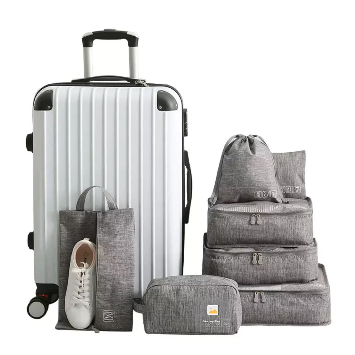 5pcs Packing Cubes Luggage Storage Organiser Travel Compression Suitcase Bag USA