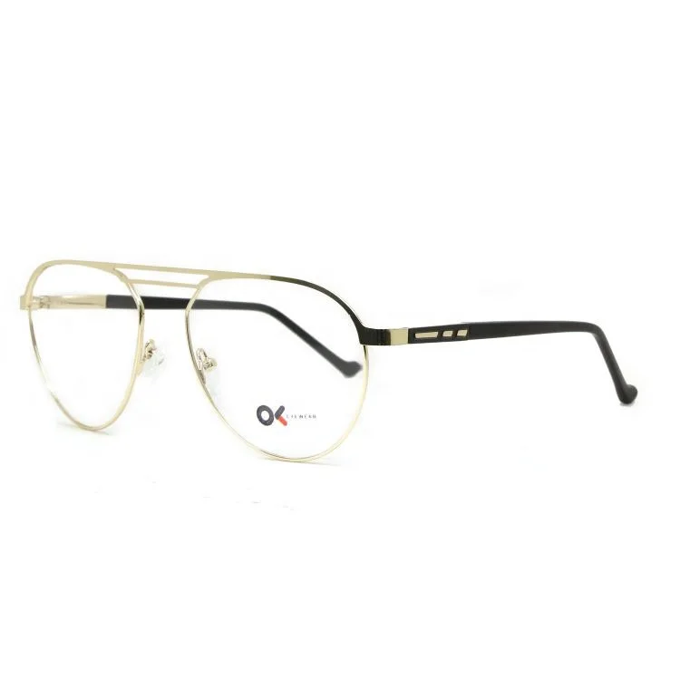

Hot Sale Double Bridge Metal Optical Frames Eyeglasses, Black/gun/blue/gold frame