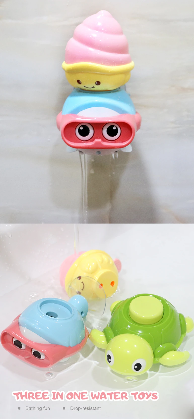 Baby Plastic Bathroom Shower Water Spray Swimming Stacking Bath Toys