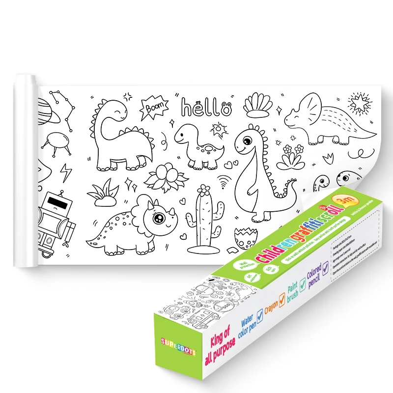 

300cm Wall Sticker Coloring Drawing Paper Kids Re-Pastable Painting Scrolls Children Drawing Roll Paper For Kids