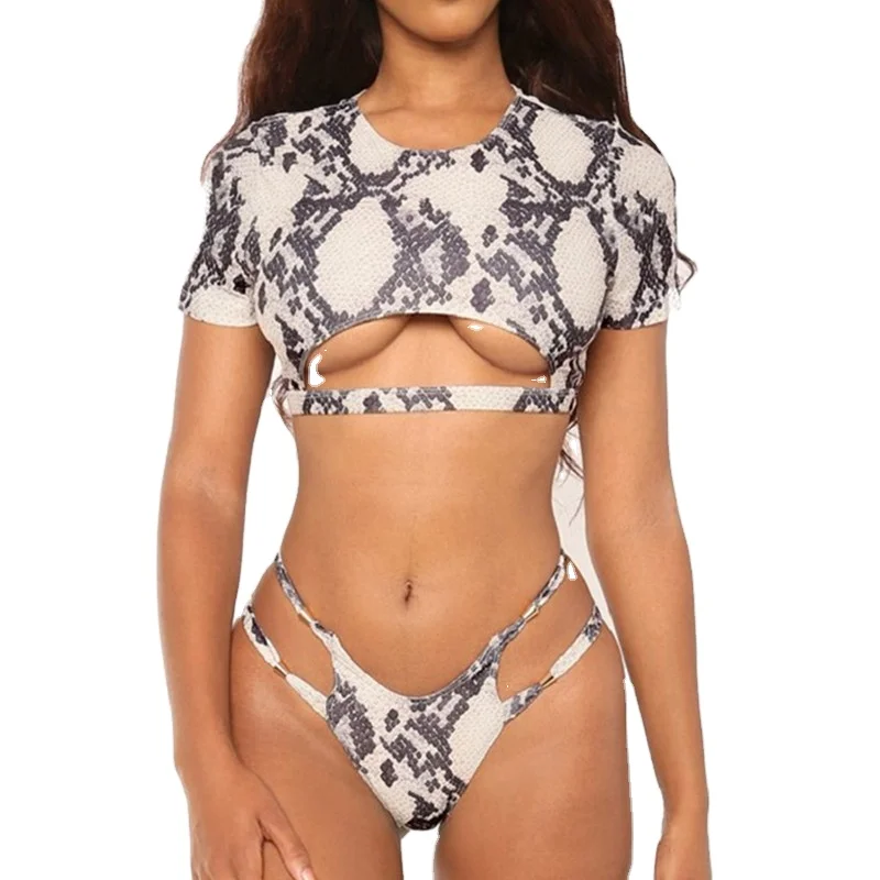 

Snakeskin Sexy BikiniHot Wholesale Young Girl Women Fashion Girls Xxx Leopard String Show Set Oem Bikini, Print