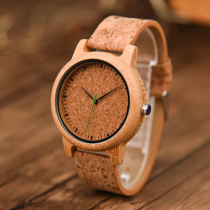 

DODO DEER Unisex Cork Strap Watch Wooden Watches OEM Custom Japanese Bamboo Men Ladies 2020 High Quality MIYOTA Round 12 Months