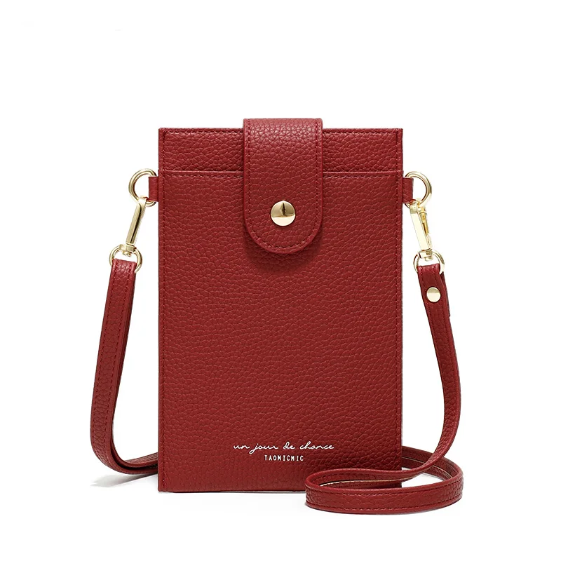 

Taomicmic custom logo mobile phone bag magsafe wallet women crossbody bag for daily use, Black, pink, blue, yellow,red