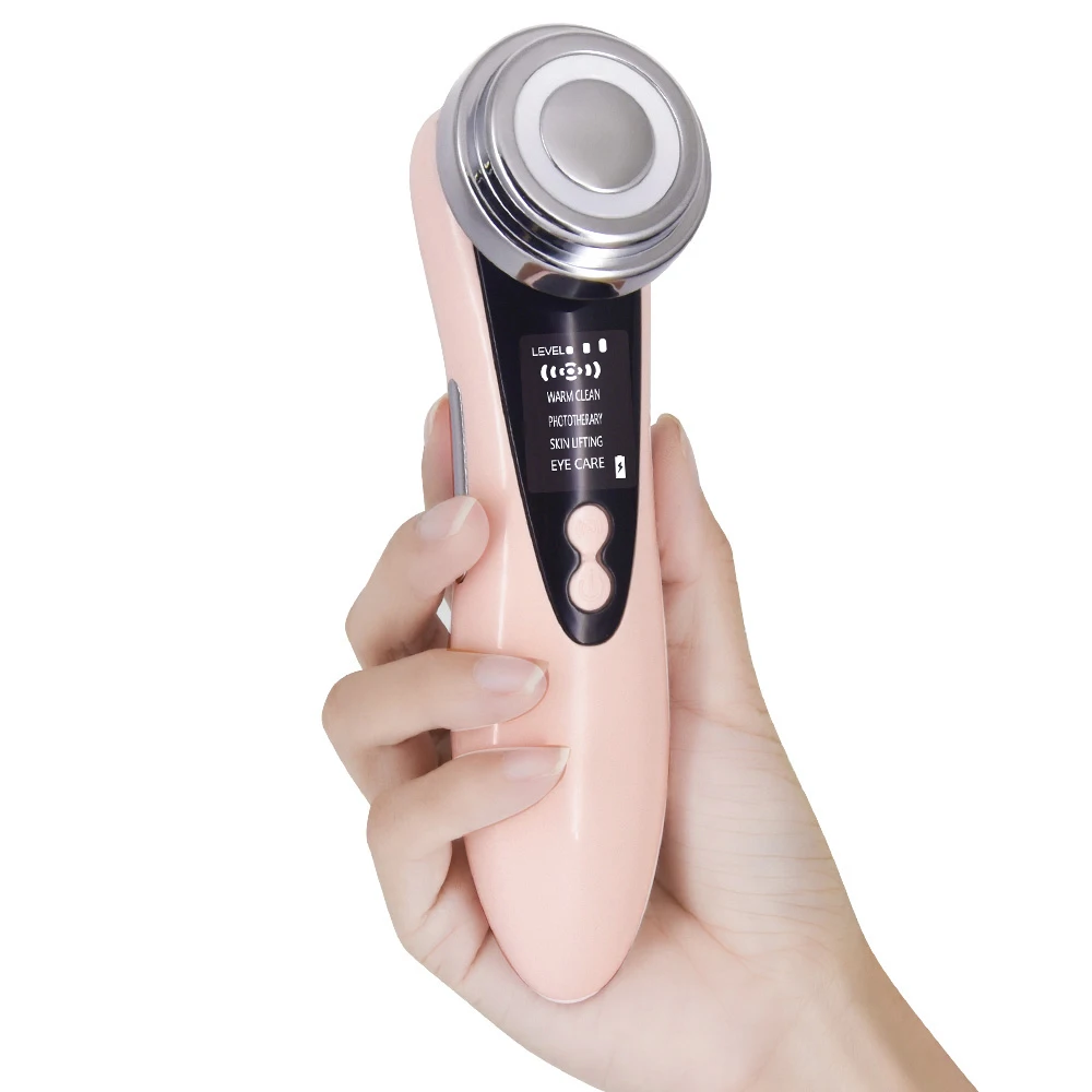 

Beauty equipment face lifting device iontophoresis photon skin facial rejuvenation instrument, Pink or customized color
