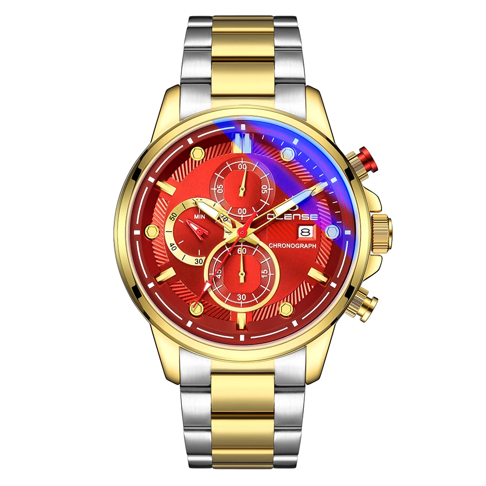 

The New High Quality Fashion Sport Gold Custom Logo Men Quartz Wrist Timepieces Watches Orologio Multifunzione Da Uomo, 3 colors
