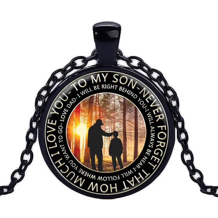 

Wholesale Fashion Pendant Necklace Love from Father to Son Time Gemstone Necklace Jewelry