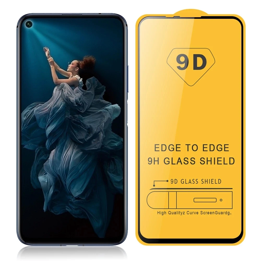 

9D full Cover protective Glass For Huawei Nova Lite 3 plus 3E 4E 4 5 Pro 5i 5T 5Z 6 7 SE 7i Screen Protector for Nova 8 SE 8i, Black edge