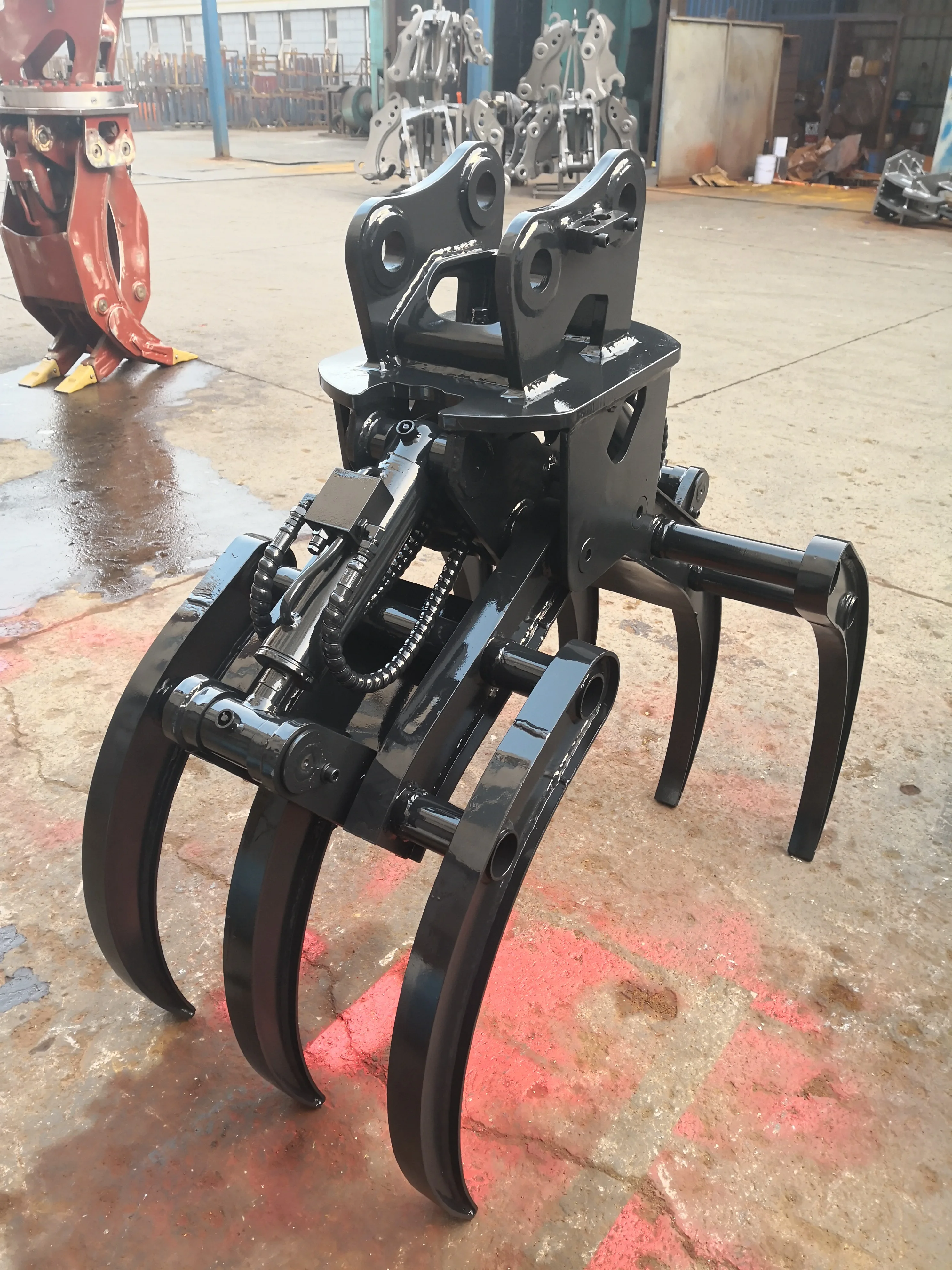 Log Grapple And Hydraulic Grapple Rotator With Wood Grab Excavator