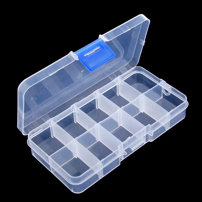 

10 compartments Outdoor Fishing Tackle Boxes Fishing Lure Plastic Boxes Hook Baits Transparent Box Cheap fishing tackle