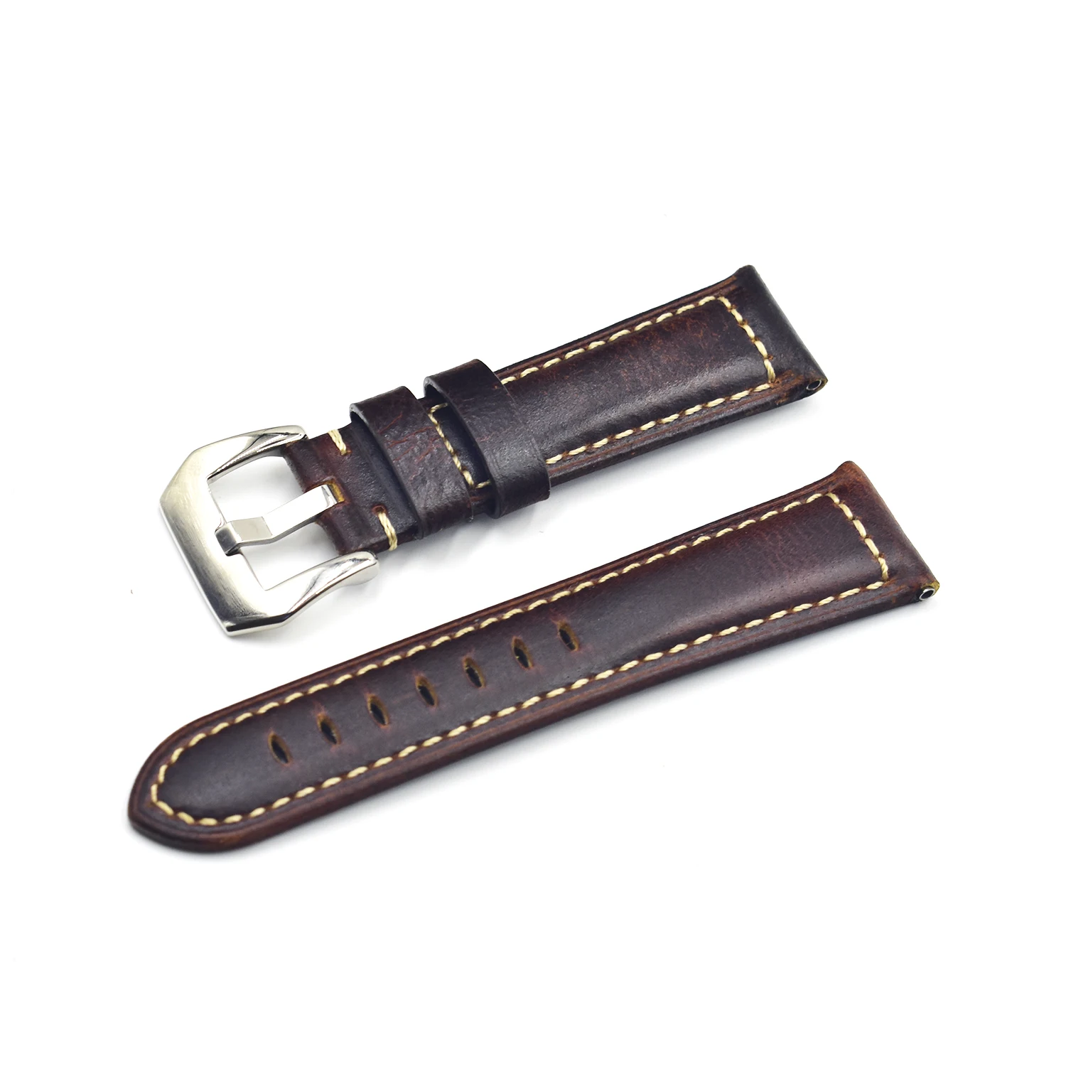 Leather Watch Band Horween Leather Strap In Natural Chromexcel Custom