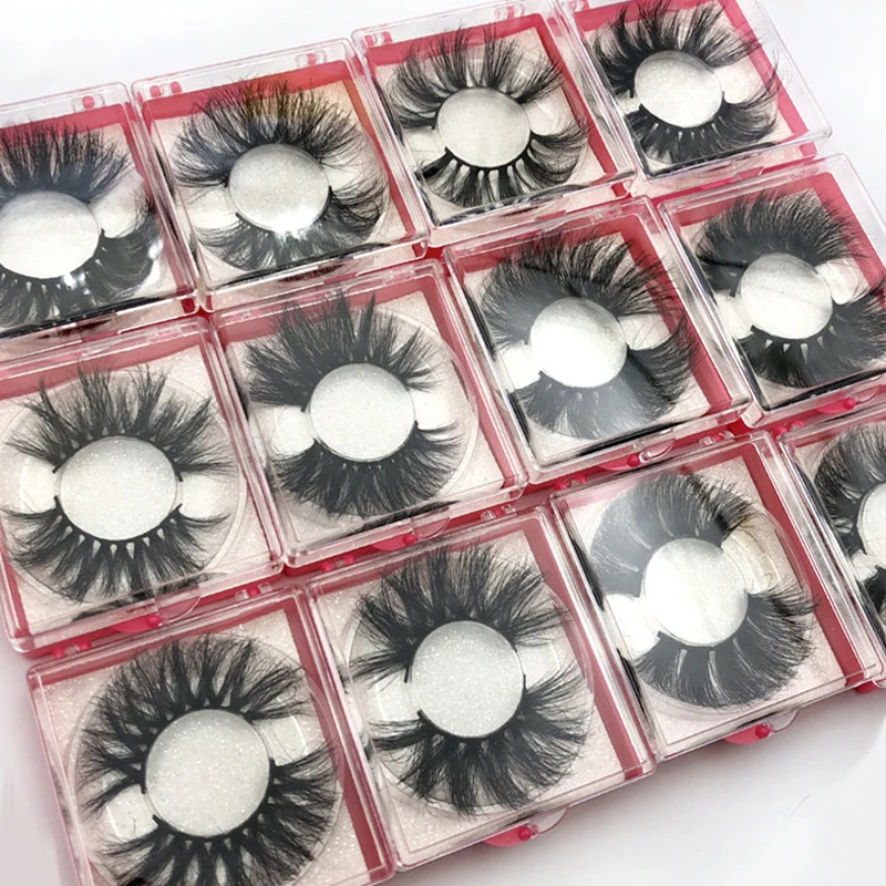 

New in stock eyelash 3d mink 25mm eyelashes vendor 25mm mink lashes wispy mink lashes, Natural black