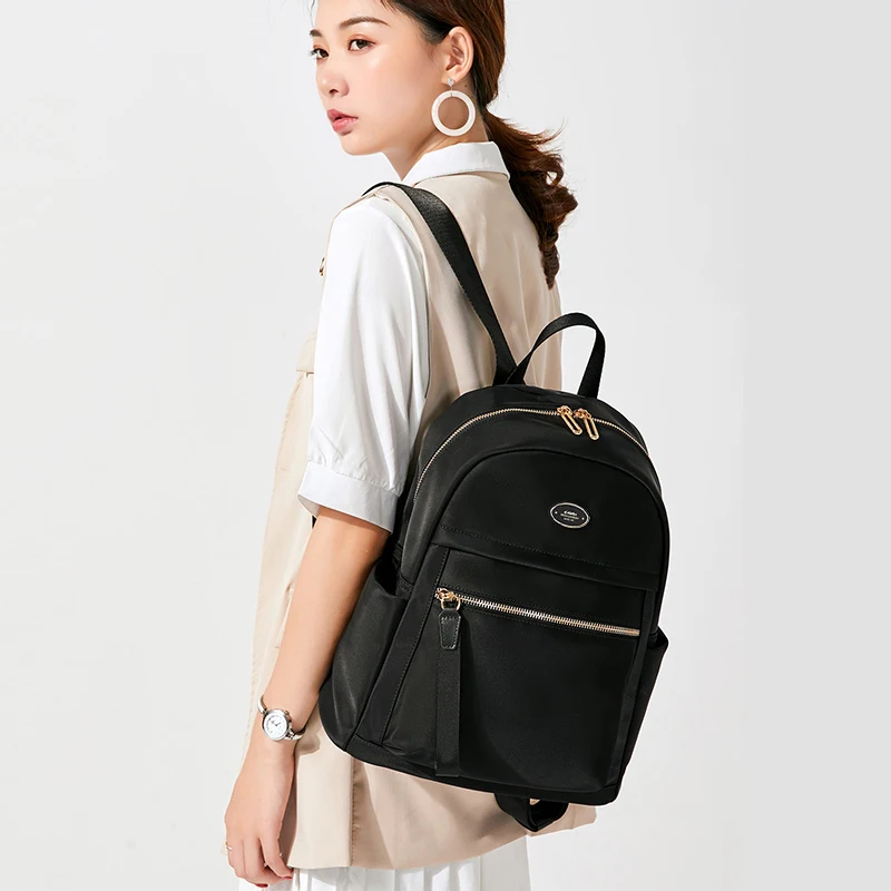 

Backpacks Korean Fashion Women Bag Travelling Zipper Backpack, Black