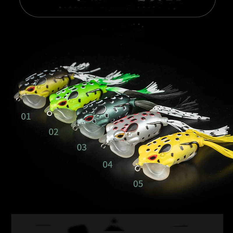 

5 colors  New design wobbler soft plastic frog fishing lure, 5colors