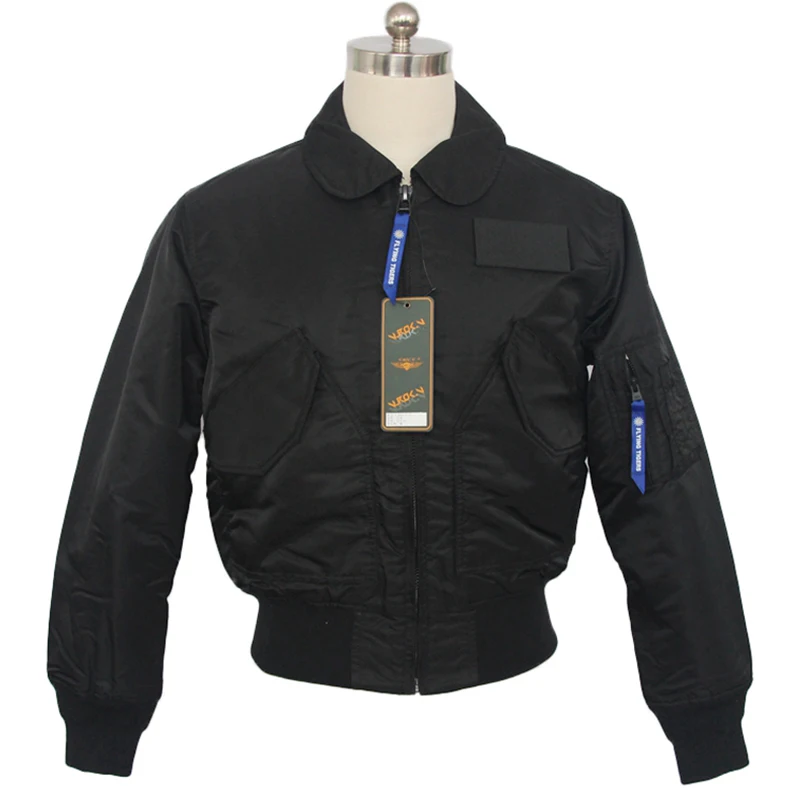

Wholesale Unisex Nylon Custom Logo Waterproof bomber Jacket, Black