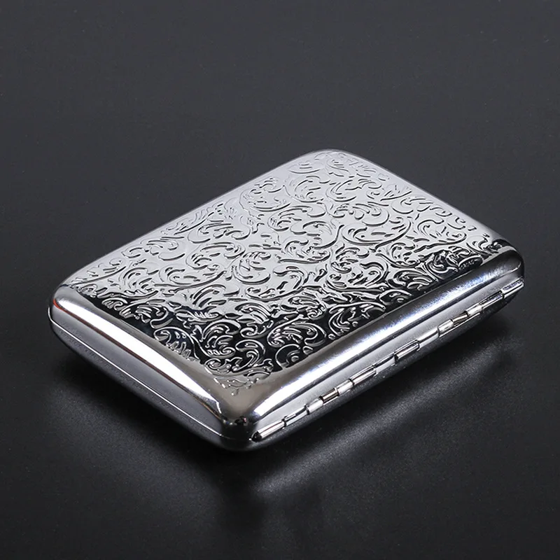 

Luxury Engraved Sliver 16pcs Cigarette Case Portable Metal Smoking Box Gift Smoking Accessories, Pictures