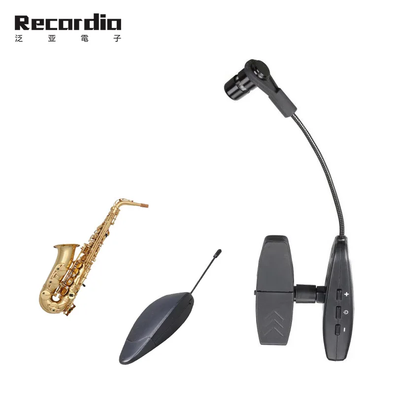 

GAW-622 Portable wireless saxophone microphone system musical instrument condenser microphone, Black