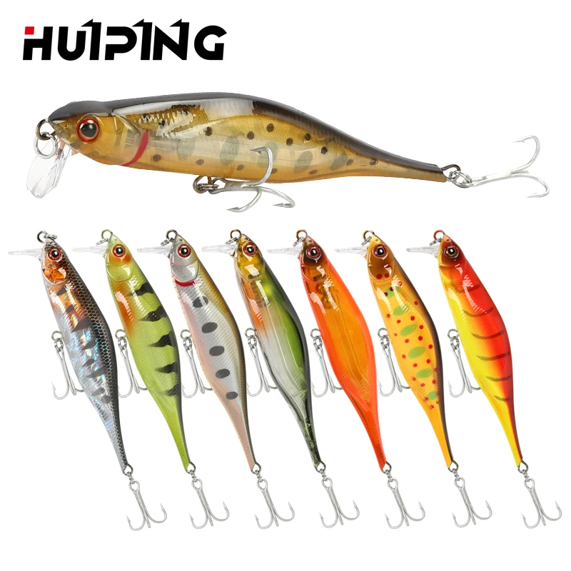

HUIPING 12g/10.4cm suspend Minnow Fishing Lure Hard bait Plastic Sinking minnow lure Bait pesca fishing M331, 12 colors