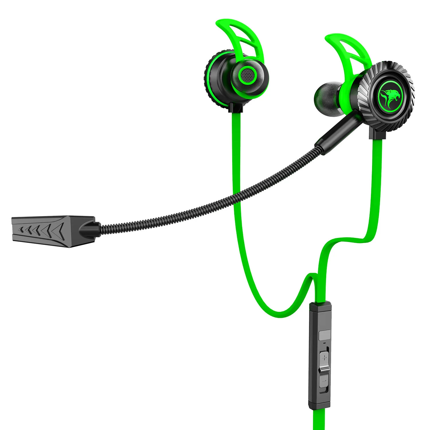 

G30 Game Earphone,Plextone Wired Gaming Earphone with Detachable Long Microphone In-ear, Black red green