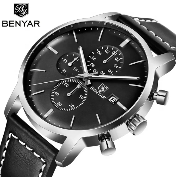 

Cross-border new product BENYAR multi-function chronograph watch men's fashion sports quartz men's watch BY5146, According to reality