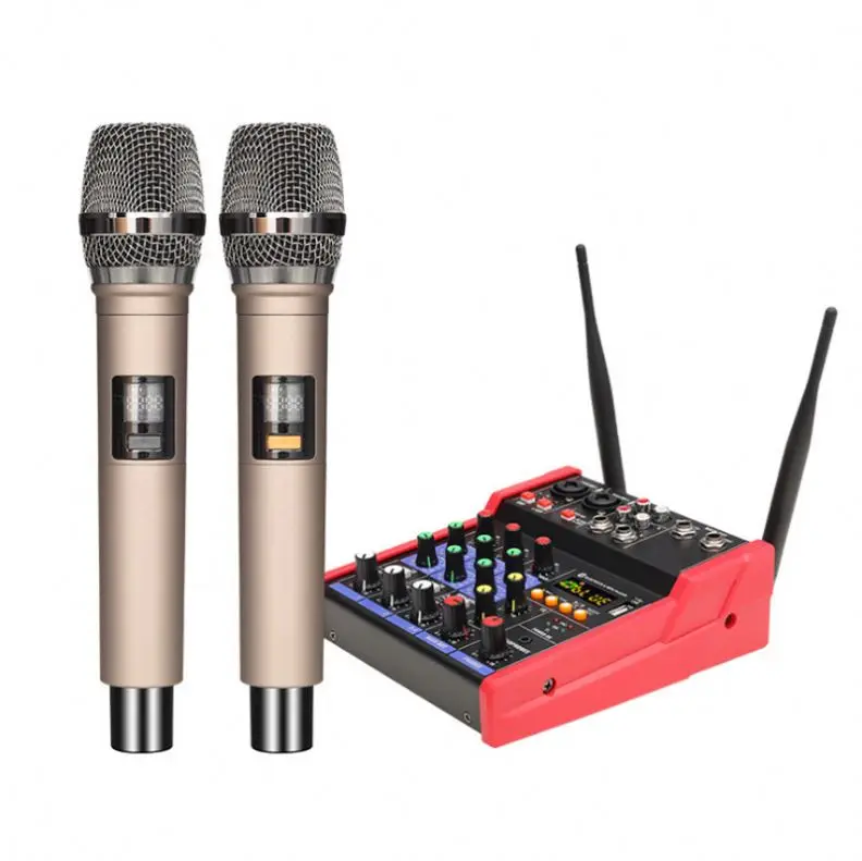 

2020 best selling portable 4-channel hybrid console USB function amplifier power, Black