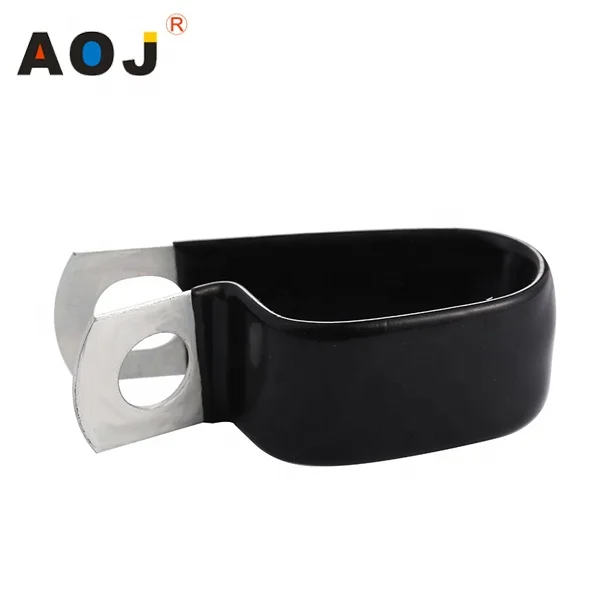 
stainless steel fixing pipe P tube rubber coated clamping clip 