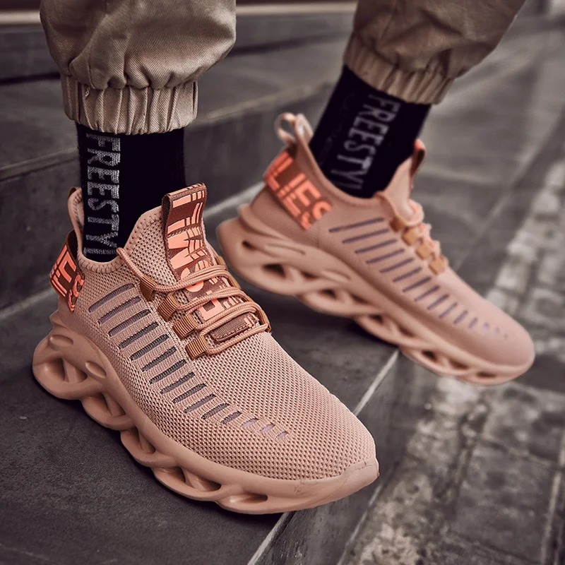 

China Wholesale Air Cushion Lightweight Shoes for Men Athleisure Running Outdoor Casual Sneakers, Brown black white green