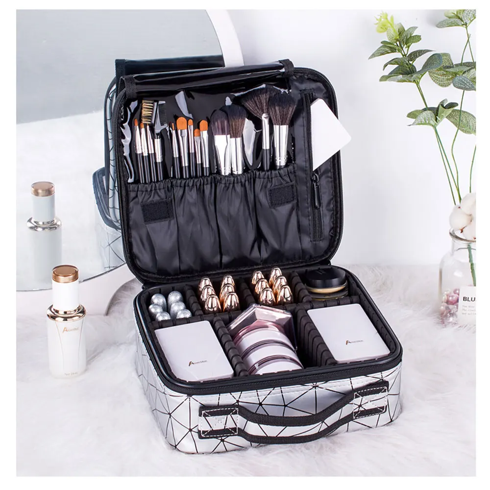 

Top Selling Colorful Beauty Eva Panel Oxford Zipper Hard Cosmetic Bag Women Make Up Case, 4 colors