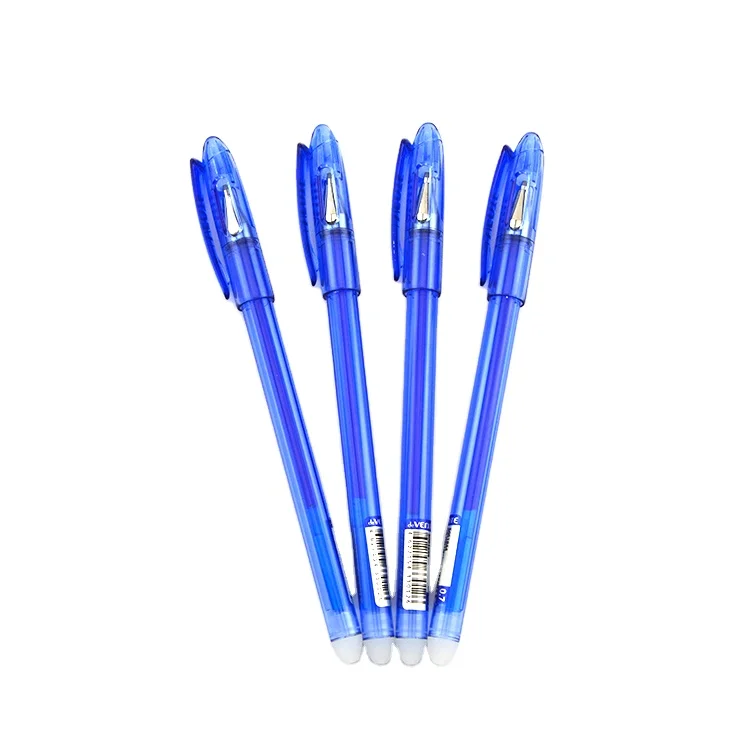 

Eco friendly plumbum 90ppm blue gel ink erasable pen with lid