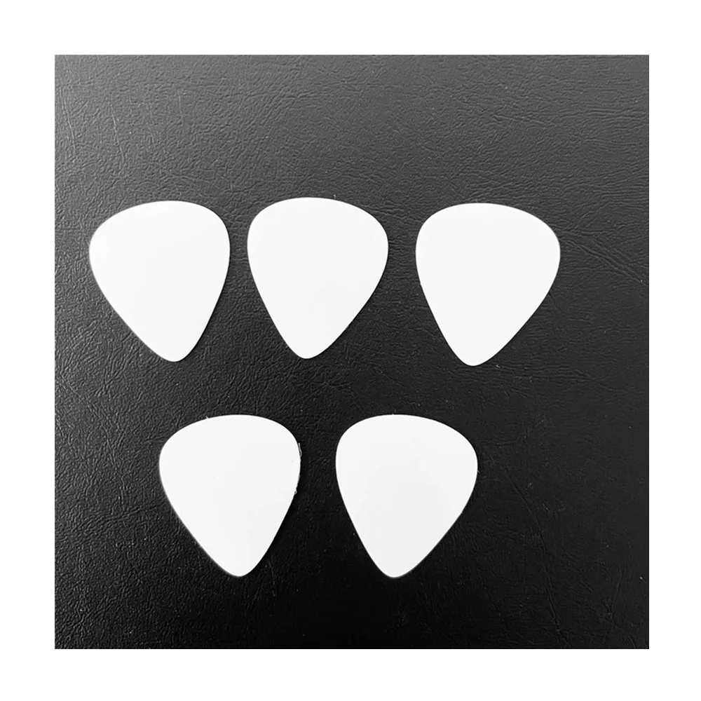 

Hot Selling Double Sided Sublimation Printing Metal Guitar Pick White Blank Personalized Aluminum Blank Guitar Picks, Gloss white