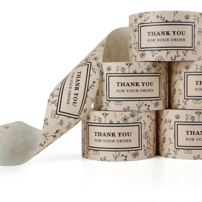 

Thank You Logo Water Activated Tape Recycled Paper Custom Kraft Packing Tape