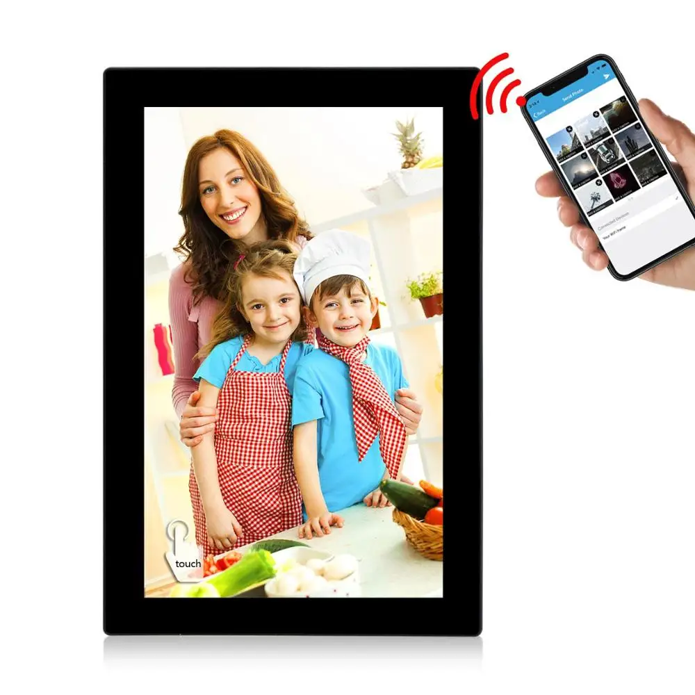 

touch screen 10.1 inch wifi cloud frame with alarm/photo/music/video function