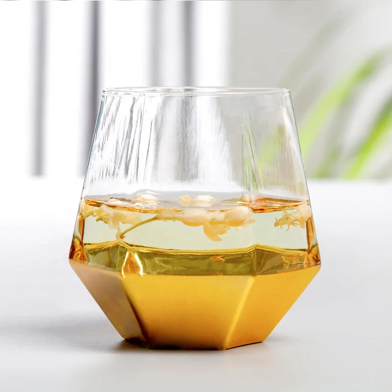 Hand Made Stemless Hexagon Whiskey Glass Diamond Wine Glass Buy