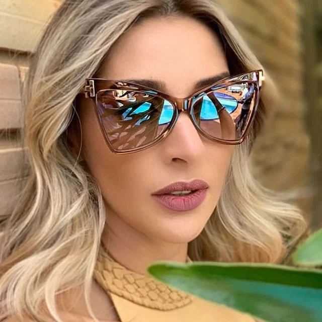

2021 Cool Fashion Big Frame Glasses Oversized Cat eye Sunglasses