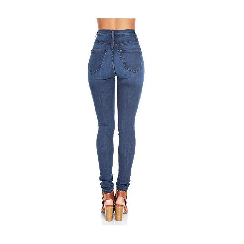 

Chic style zipper fly straight Denim lady plus size jeans pants for women