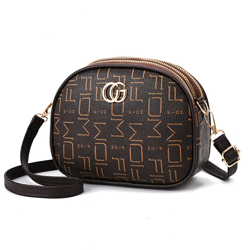 

Multi-zipper Fashion Single Shoulder Handbag Slant Small Round Bag Women Shoulder Bag