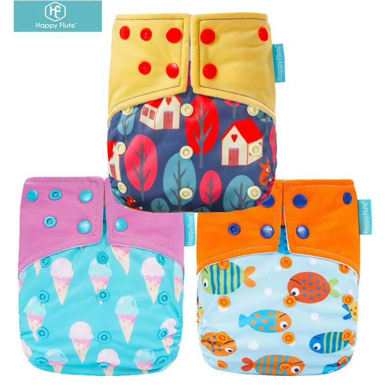 

Happyflute Washable Sleepy Cloth Nappy Eco-friendly Reusable Training Pants Pocket Baby Diaper, Colorful