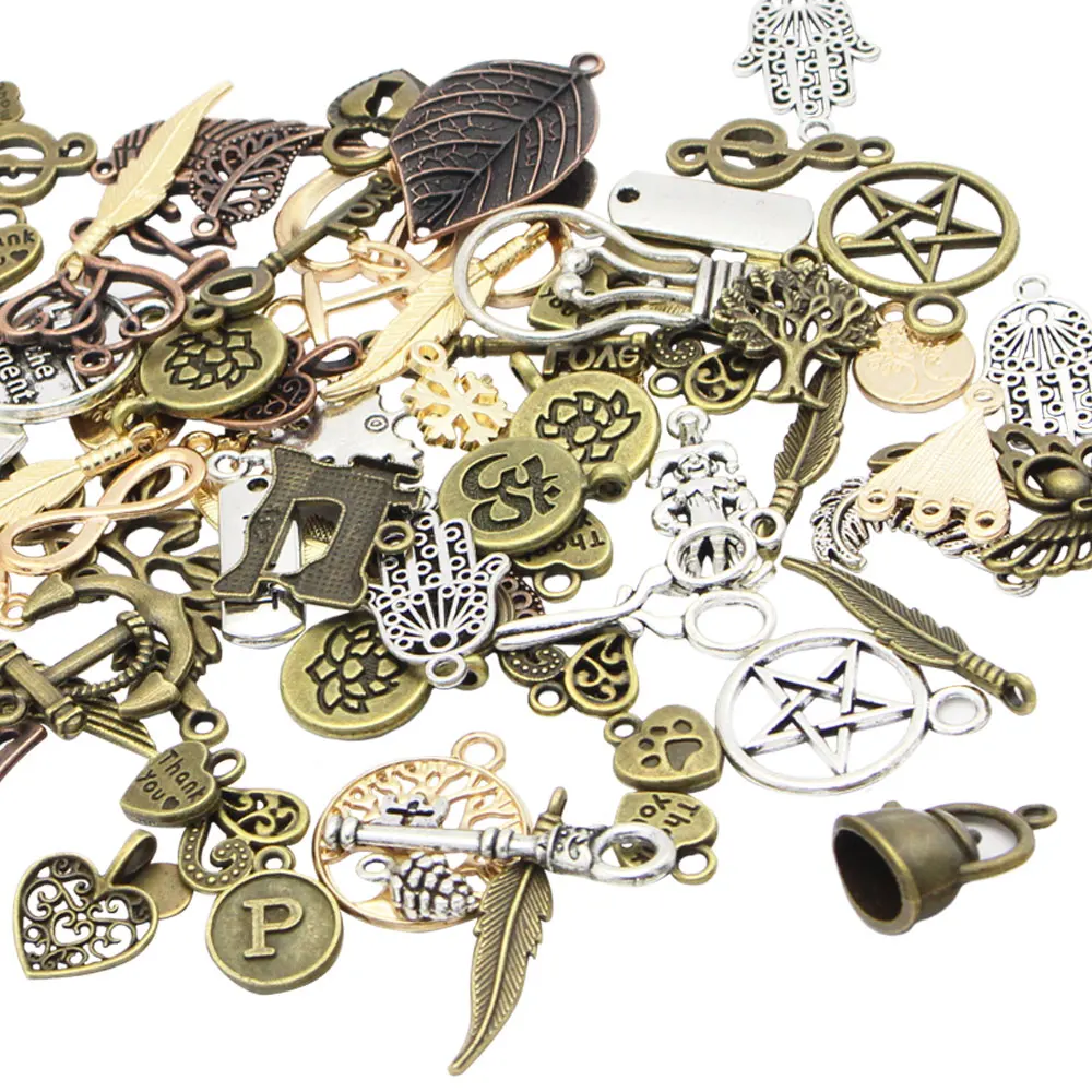 

25g/lot Mixed Antique Bronze Alloy Metal DIY Charms Pendant Jewelry necklace bracelet Accessories G1006