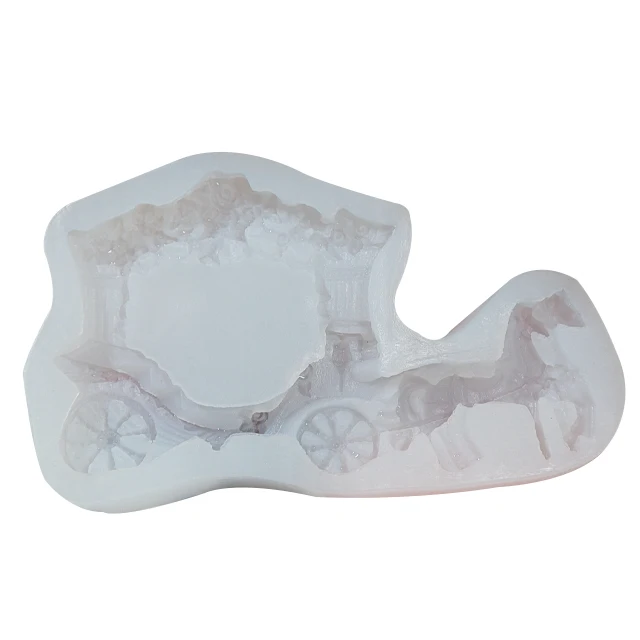 

Christmas DIY baking pumpkin carriage silicone mold making chocolate fondant cake candy decoration, White