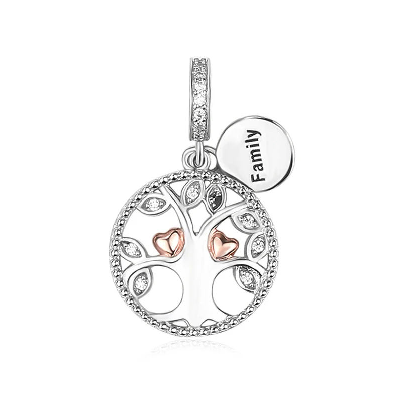 

RINNTIN CB62 Gifts DIY Pendants Jewelry Making Family Tree Charm for Original 925 Sterling Silver Bracelet Necklace