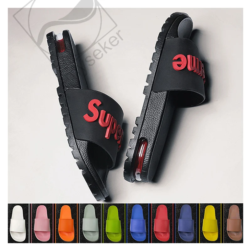 

2020 customized slippers customized air rubber slippers slide women mens designers oem air slippers Thick bottom