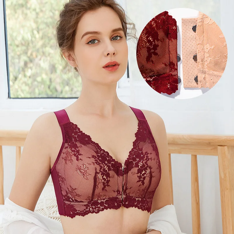 

New design seamless sexy clips adjustable wireless lace ladies running bra