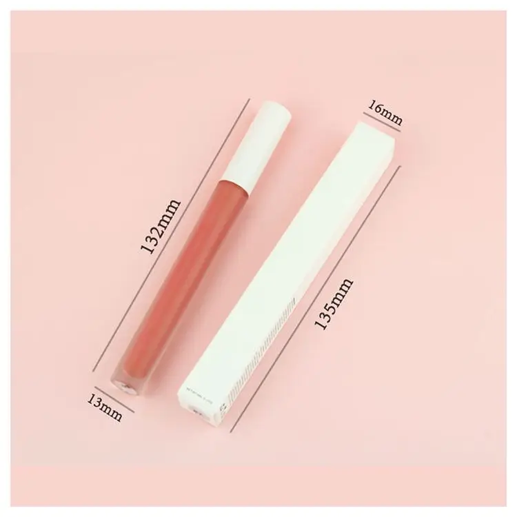 7 Colors Accept Small Batch Customization New Cosmetics Glitter Waterproof Moisturizing Pearlescent White Tube Velvet Lip Glaze