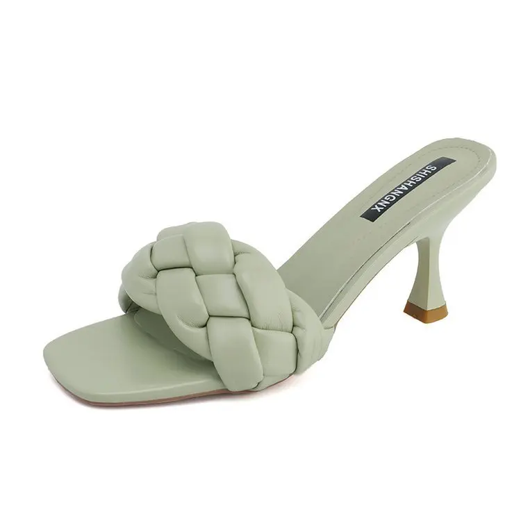 

2020 New fashion trendy high heel slippers sexy ladies sandals for ladies, Orange green blue