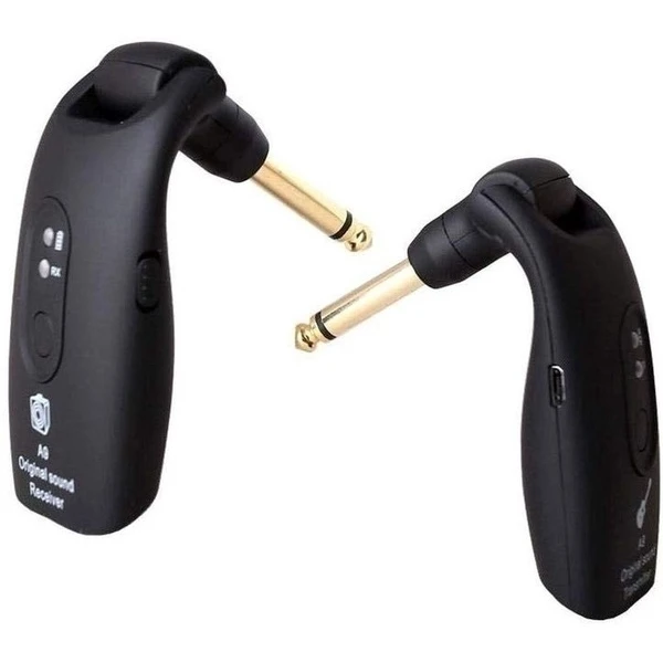 

A9 2.4GHZ guitar wireless system-50M Transmission Range wireless guitar transmitter and receiver, Black and blue