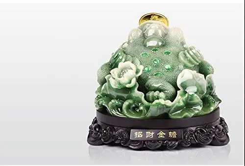 BOYULL Feng Shui Money Frog H Statue,Feng Shui Decor,6.9 x 6.5 Three Legged Wealth Frog or Money Toad W