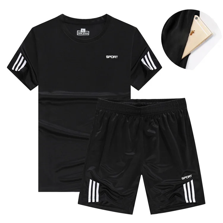 
Custom men gym clothing sportswear casual running soccer wear short sleeve training breathable soccer wear with pocket 