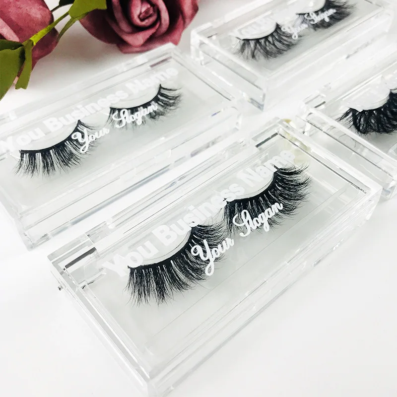 

custom logo clear acrylic empty lash case false eyelash packaging box private label 25mm lash box